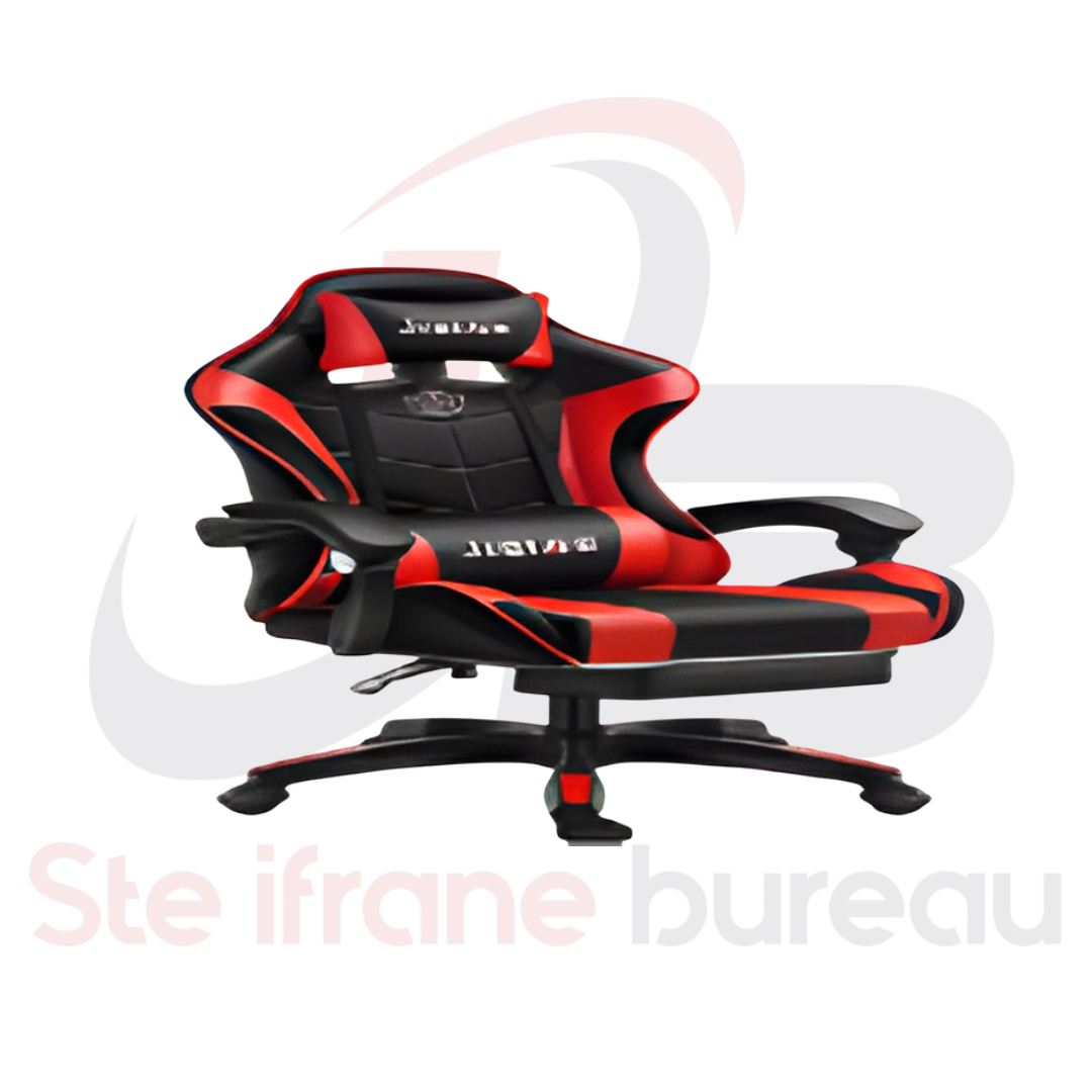 Chaise gaming noir & rouge ergonomique