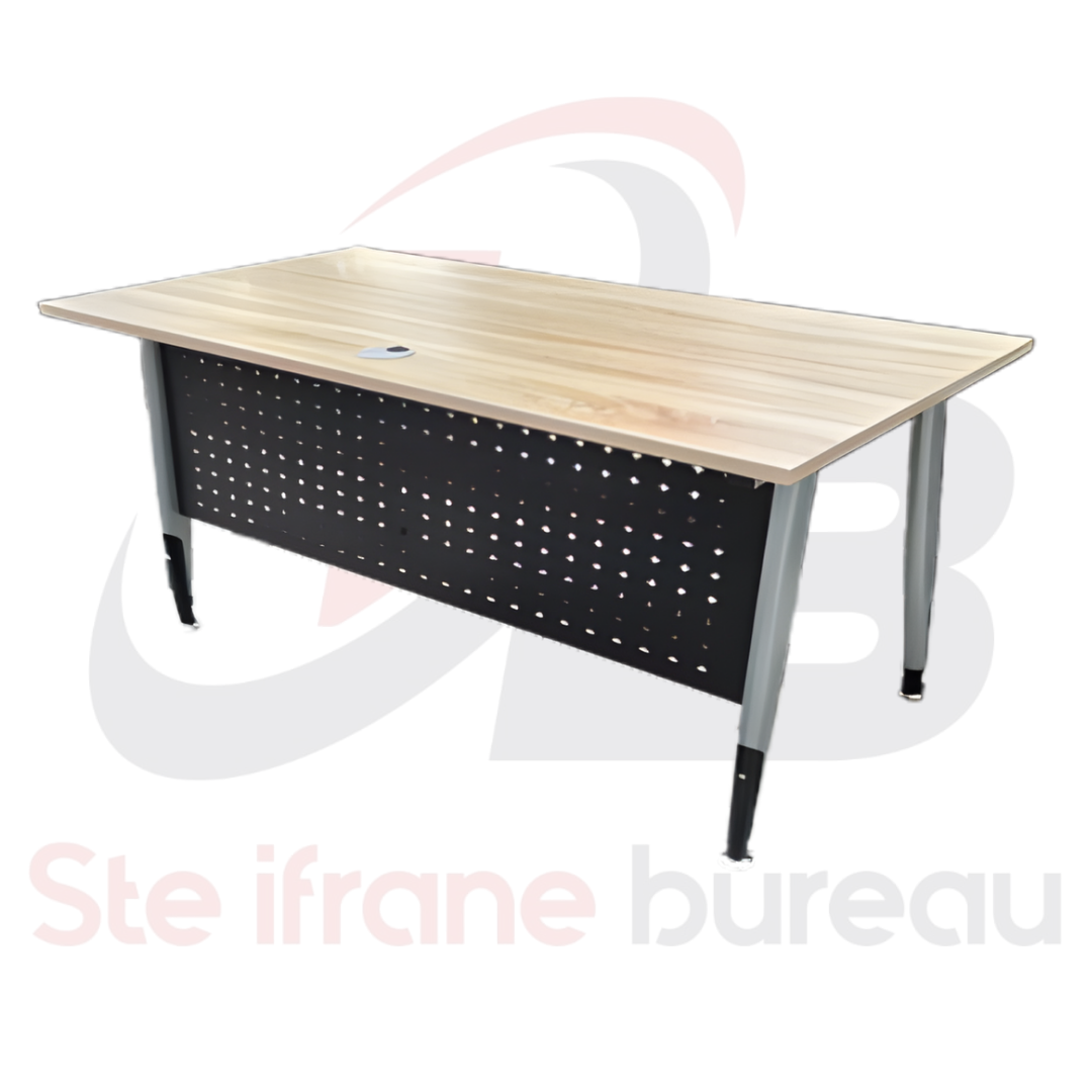 Bureau Administratif – Plateau Bois Clair & Voile Noir Perforé