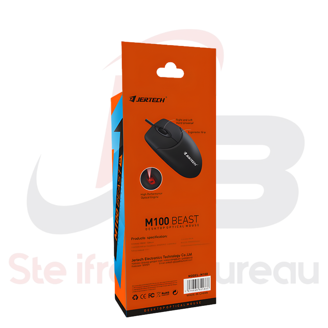 Souris Filaire JERTECH M100 BEAST | Haute Précision & Design Ergonomique RGB